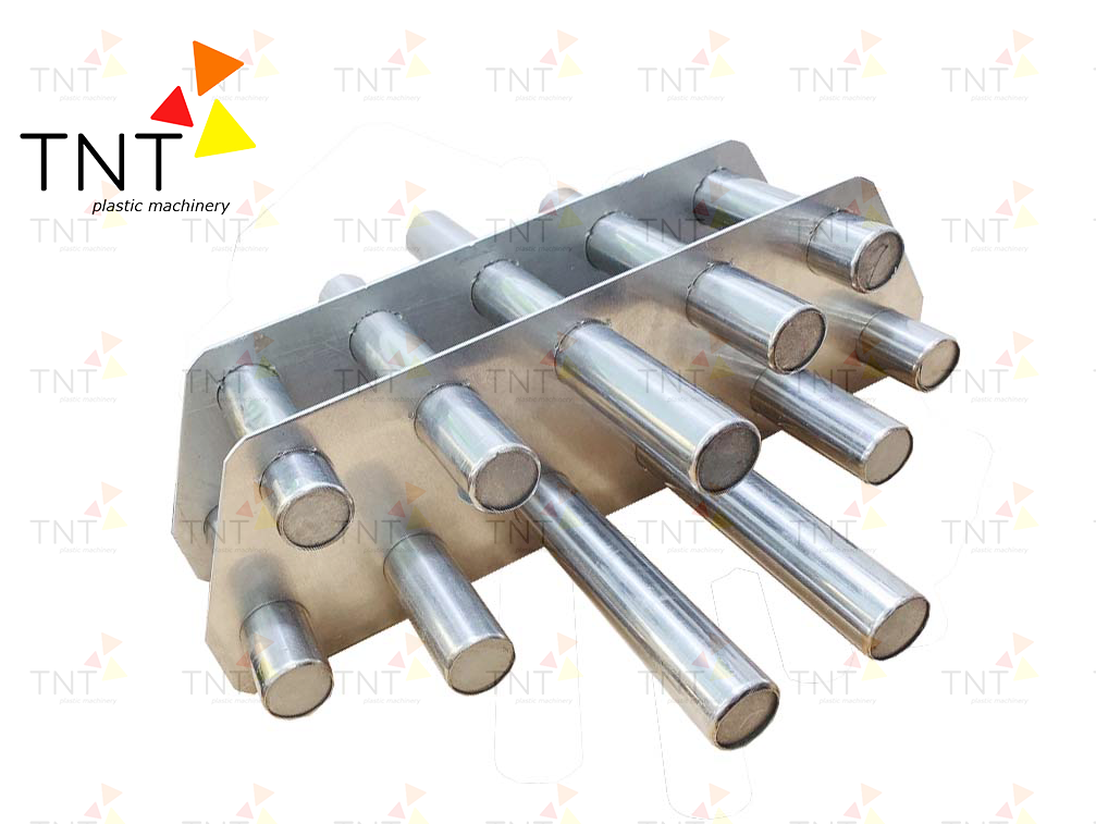 Nam châm tách sắt cho phễu sấy 11 thanh