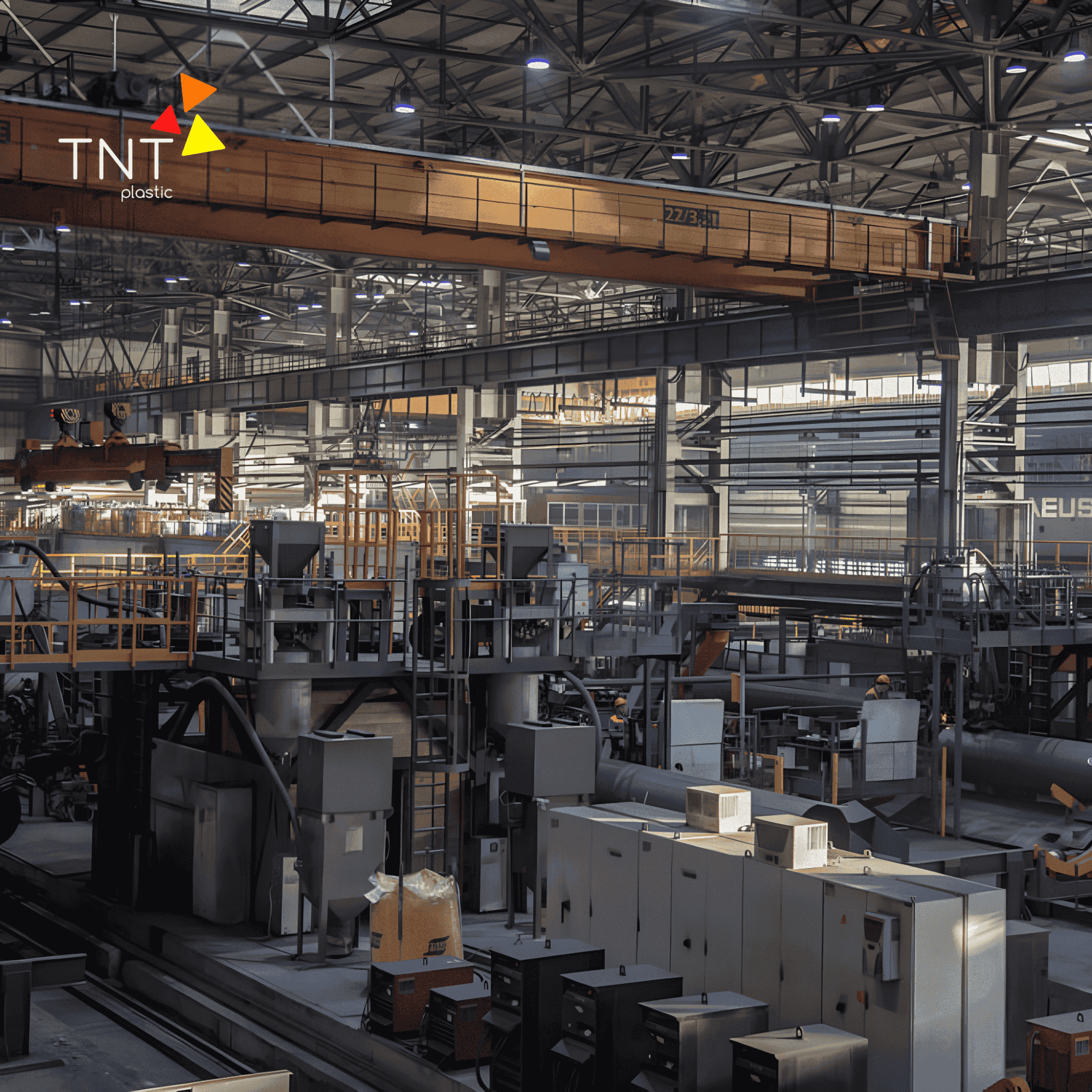 Máy hút hạt nhựa trong nhà máy sản xuất nhựa