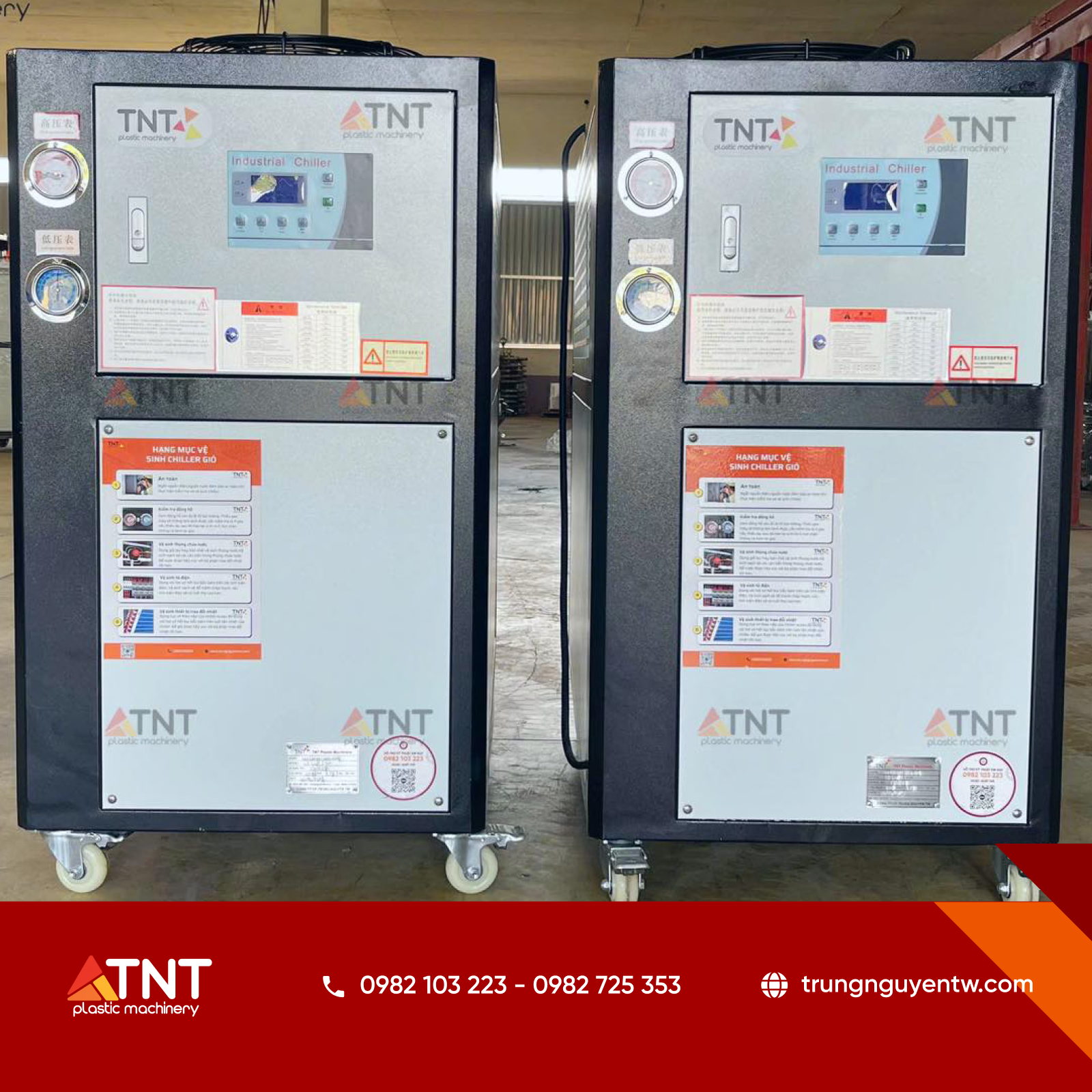 Máy chiller nhựa giá tốt được phân phối từ Trung Nguyên TNT