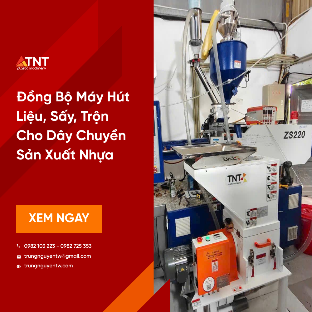 Đồng Bộ Máy Hút Liệu, Sấy, Trộn Cho Dây Chuyền Sản Xuất Nhựa