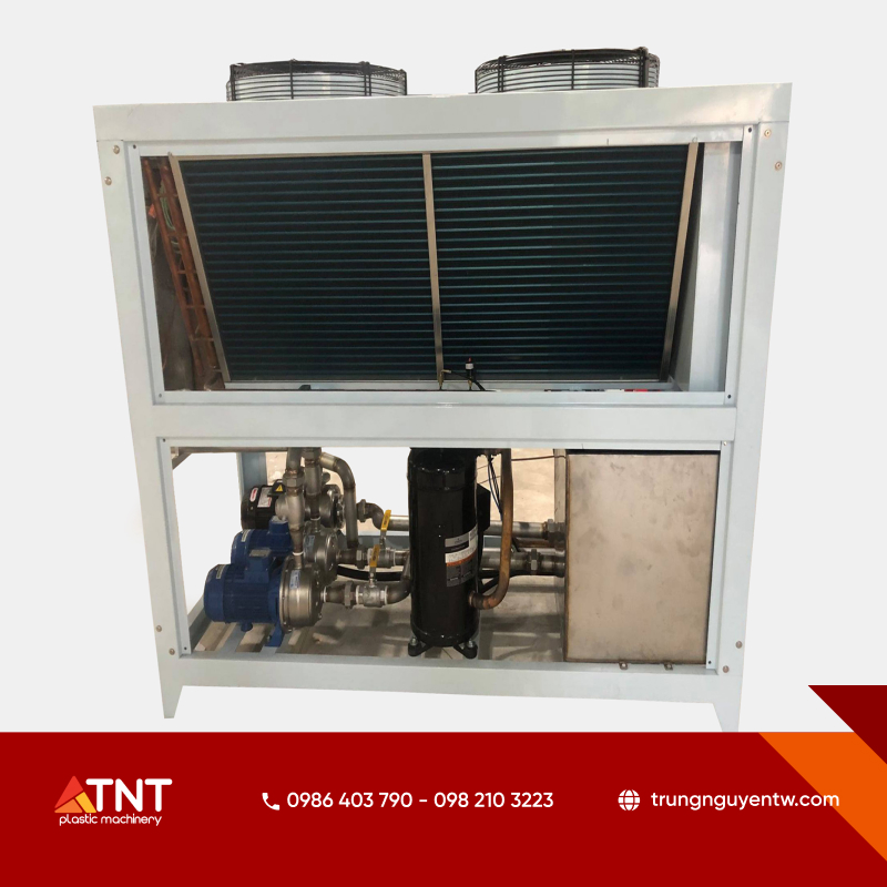 Tổng quan cấu tạo chiller giải nhiệt gió trong hệ thống làm lạnh công nghiệp