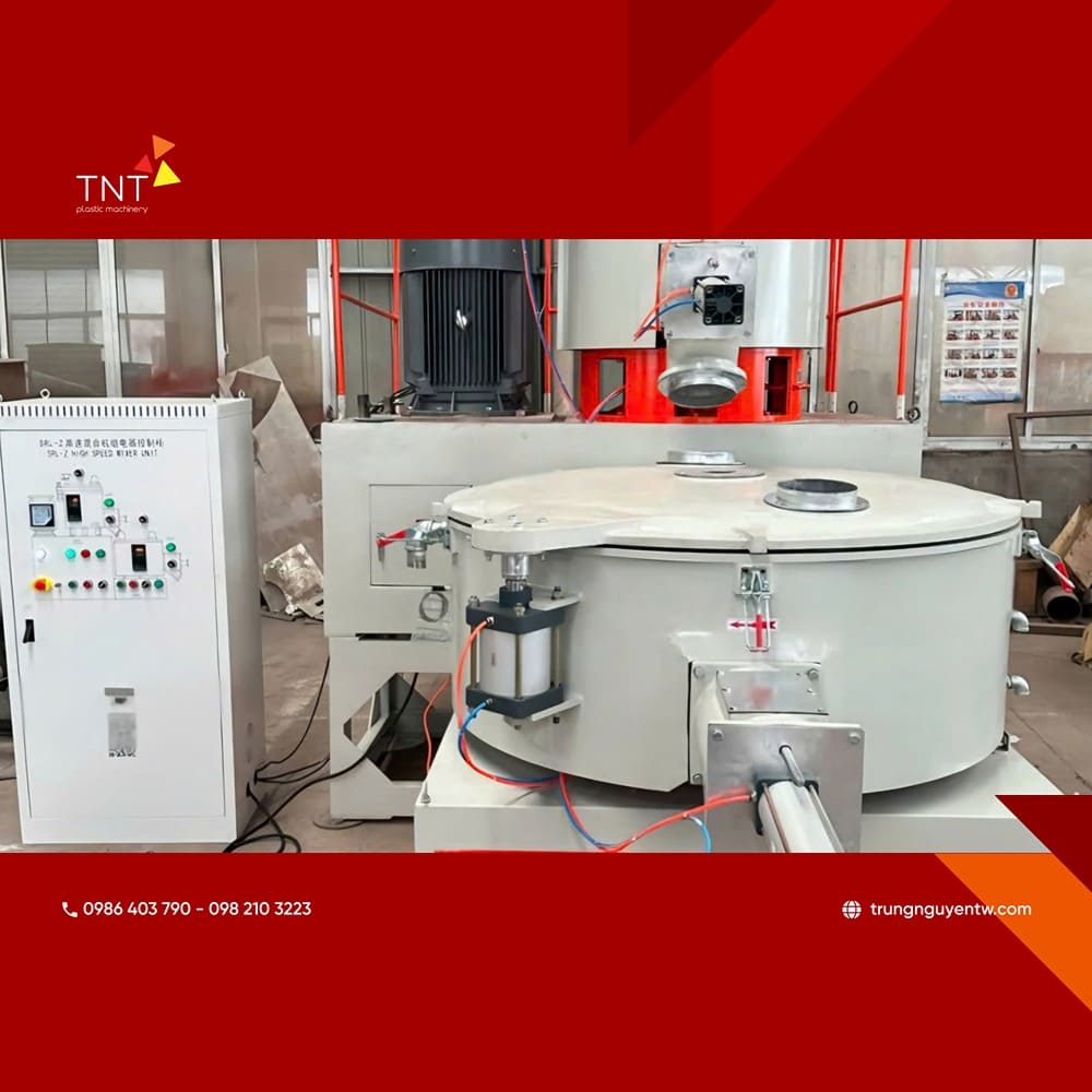 Máy trộn nhựa 2 tầng nóng lạnh trong công nghiệp nhựa