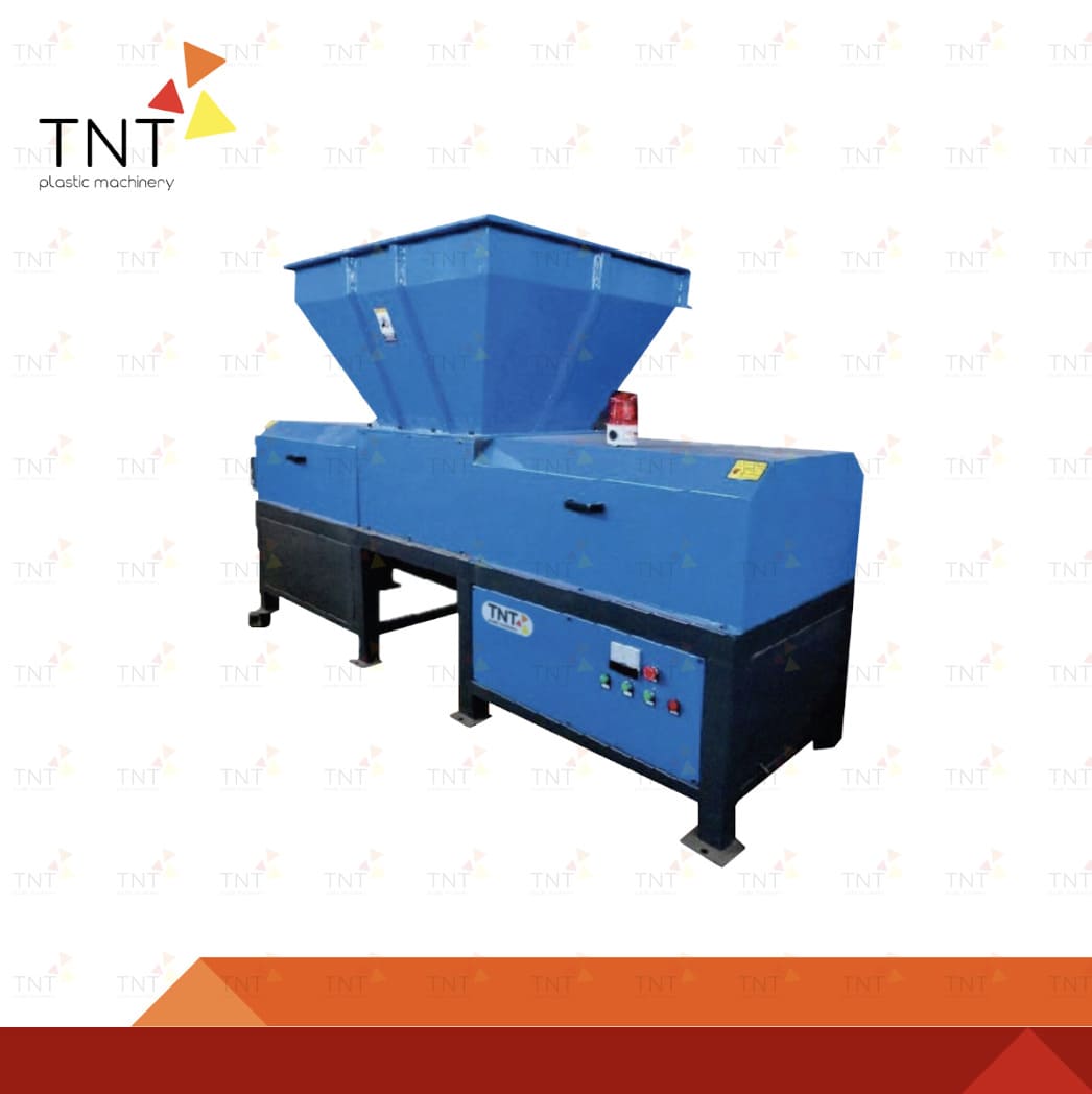 Máy băm phá nhựa dạng trục đôi công suất lớn cho phế liệu kích thước khủng