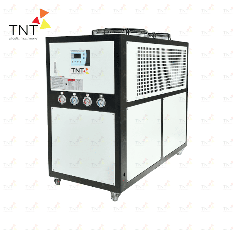 Máy Chiller giải nhiệt gió TNT Plastic Machinery có đồng hồ áp suất