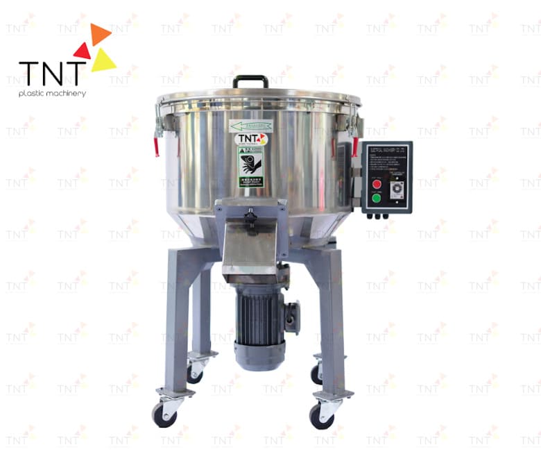 Máy trộn dạng đứng Trung Nguyên TNT thiết kế có bánh xe di chuyển tiện lợi